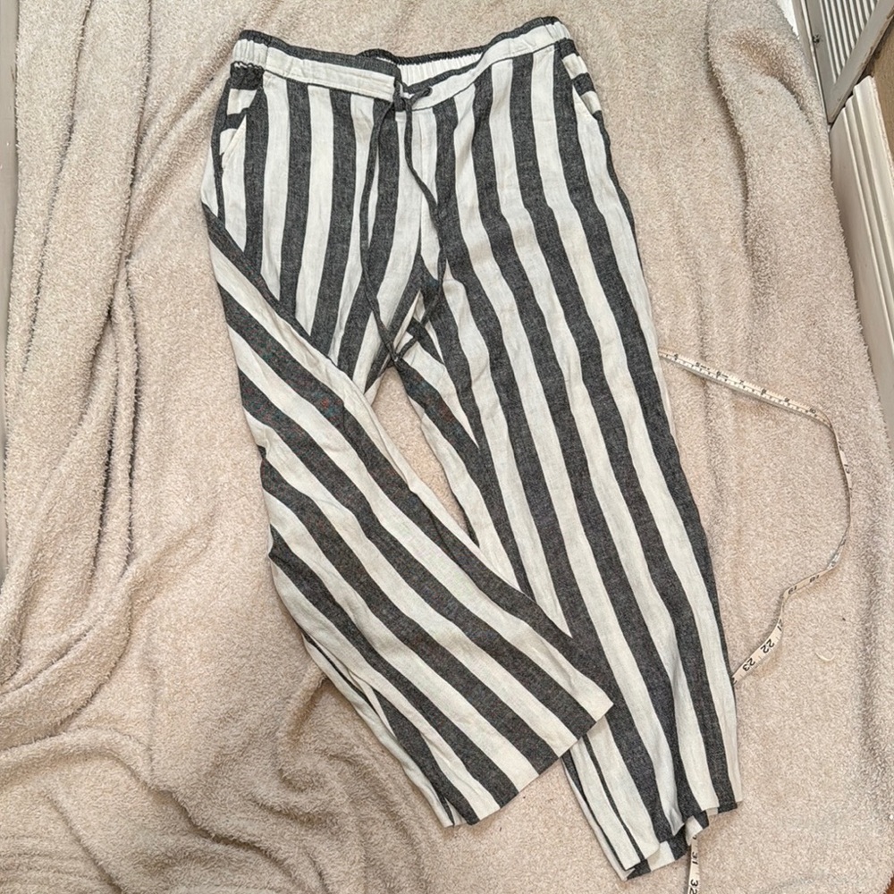 Vince Camuto Black and White Striped Chinos